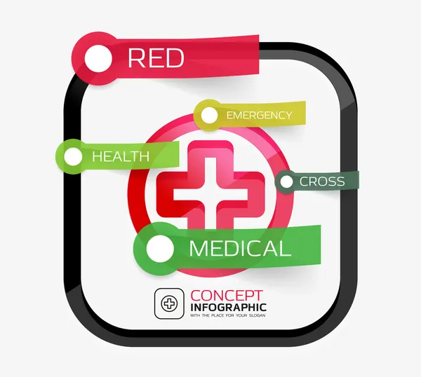 Vector medicine cross infographic concept — Stock Vector