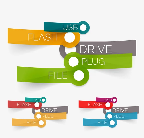 Vektor USB-Flash-Tag Wolke auf Aufklebern — Stockvektor