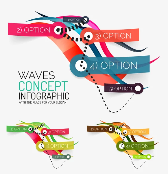 Infographie vectorielle des ondes abstraites — Image vectorielle