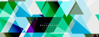 Renkli üçgen bileşimi, geometrik soyut arkaplan. Tekno veya iş konsepti, duvar kağıdı, afiş, arkaplan, iniş sayfası deseni