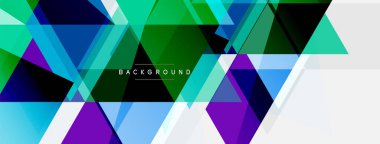 Mozaik üçgenler geometrik arkaplan. Tekno veya iş konsepti, duvar kağıdı, afiş, arkaplan, iniş sayfası deseni