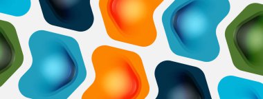 Beyaz arka planda renkli ok şekilleri. Minimum geometrik soyut arkaplan. Duvar kağıdı afişi veya iniş sayfası için vektör illüstrasyonu