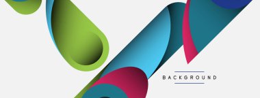 Soyut arkaplan. Minimum geometrik daireler ve koyu gölgeli yuvarlak şekiller. Duvar kağıdı afişi veya arkaplan için moda teknoloji iş şablonu