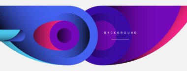 Soyut arkaplan. Minimum geometrik daireler ve koyu gölgeli yuvarlak şekiller. Duvar kağıdı afişi veya arkaplan için moda teknoloji iş şablonu