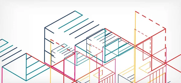 Soyut arkaplan. Beyaz arkaplanda renk çizgileri. Doğrusal soyut kompozisyon. Duvar kağıdı, afiş, arkaplan, iniş sayfası için tekno veya iş konsepti