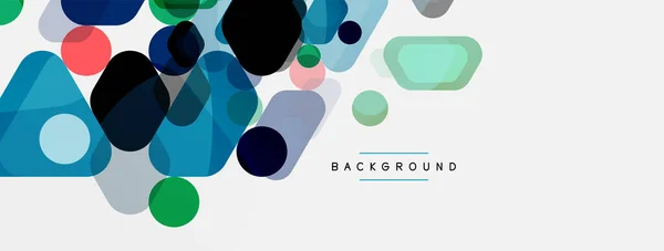 Kleurbelletjes en afgeronde geometrische vormen op wit. Vector geometrische minimale abstracte achtergrond voor behang, banner, achtergrond, landing page — Stockvector