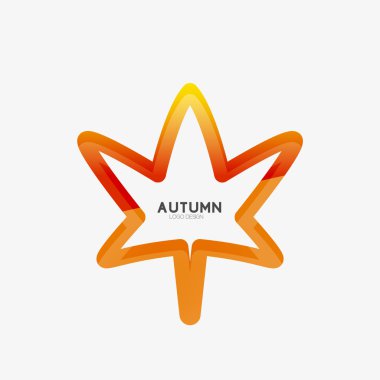 sonbahar yaprak logo, minimal tasarım vektör