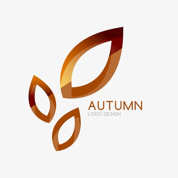 Vector autumn leaf logo, minimal design — Stock Vector