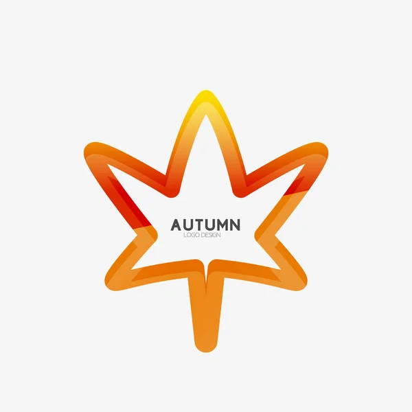 Vektorové logo podzimní listí, minimalistický design — Stockový vektor