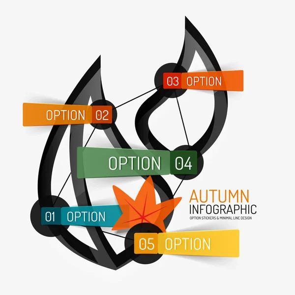 Automne option infographie, bannière design minimal — Image vectorielle