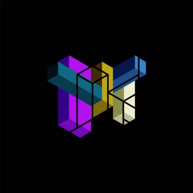 Soyut arkaplan. 3 boyutlu küp, küp elementler ve bloklar. Duvar kağıdı, afiş, arkaplan, iniş sayfası için tekno veya iş konsepti