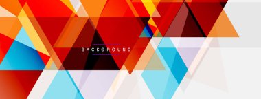 Mozaik üçgenler geometrik arkaplan. Tekno veya iş konsepti, duvar kağıdı, afiş, arkaplan, iniş sayfası deseni