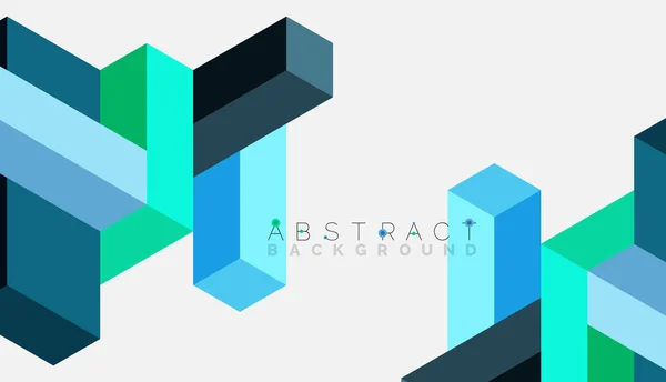 Fondo abstracto. 3d cubos, elementos cúbicos y bloques. Techno o concepto de negocio para fondo de pantalla, banner, fondo, landing page — Vector de stock