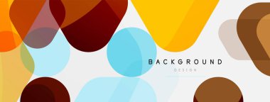 Beyaz üzerine renkli baloncuklar ve yuvarlak geometrik şekiller. Duvar kağıdı, pankart, arkaplan, iniş sayfası için vektör geometrik asgari özet arkaplan