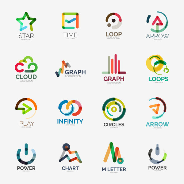 Colección de vectores de logotipo de empresa abstracta — Vector de stock