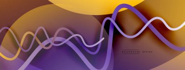 Gölge efektli dalga çizgisi olan soyut gradyan arkaplan. Geometrik bileşim. 3B gölge efektleri ve sıvı eğimleri