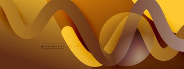 Gölge efektli dalga çizgisi olan soyut gradyan arkaplan. Geometrik bileşim. 3B gölge efektleri ve sıvı eğimleri