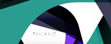 Geometrik soyut arkaplan - beyaz üzerine çok renkli soyut şekiller. Duvar Kağıdı, Sancak, Arkaplan, İniş Sayfası için Vektör İllüstrasyonu