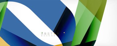 Geometrik soyut arkaplan - beyaz üzerine çok renkli soyut şekiller. Duvar Kağıdı, Sancak, Arkaplan, İniş Sayfası için Vektör İllüstrasyonu