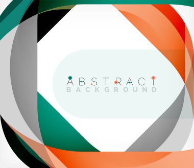 Üst üste binen dalgalarla soyut kare şekil, minimum geometrik arkaplan. Duvar Kağıdı, Sancak, Arkaplan, İniş Sayfası için Vektör İllüstrasyonu