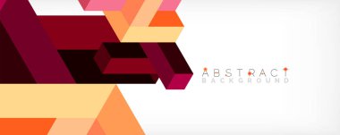 Soyut arkaplan. 3 boyutlu küp, küp elementler ve bloklar. Duvar kağıdı, afiş, arkaplan, iniş sayfası için tekno veya iş konsepti