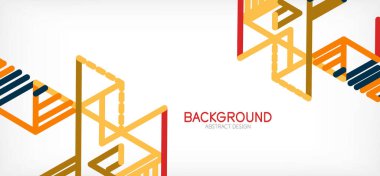 Soyut arkaplan. Beyaz arkaplanda renk çizgileri. Doğrusal soyut kompozisyon. Duvar kağıdı, afiş, arkaplan, iniş sayfası için tekno veya iş konsepti