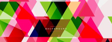 Renkli üçgen bileşimi, geometrik soyut arkaplan. Tekno veya iş konsepti, duvar kağıdı, afiş, arkaplan, iniş sayfası deseni