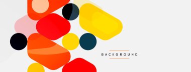 Soyut yuvarlak geometrik şekiller ve daireler. Duvar kağıdı, afiş, arkaplan veya iniş için moda tekno iş şablonu