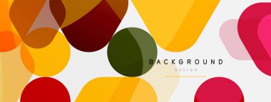Beyaz üzerine renkli baloncuklar ve yuvarlak geometrik şekiller. Duvar kağıdı, pankart, arkaplan, iniş sayfası için vektör geometrik asgari özet arkaplan