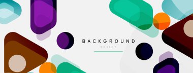 Soyut yuvarlak geometrik şekiller ve daireler. Duvar kağıdı, afiş, arkaplan veya iniş için moda tekno iş şablonu