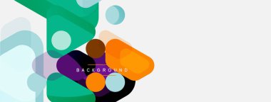 Soyut yuvarlak geometrik şekiller ve daireler. Duvar kağıdı, afiş, arkaplan veya iniş için moda tekno iş şablonu