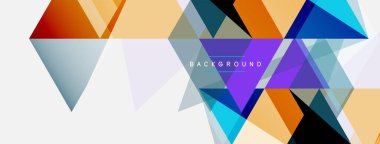 Mozaik üçgenler geometrik arkaplan. Tekno veya iş konsepti, duvar kağıdı, afiş, arkaplan, iniş sayfası deseni