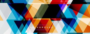 Renkli üçgen bileşimi, geometrik soyut arkaplan. Tekno veya iş konsepti, duvar kağıdı, afiş, arkaplan, iniş sayfası deseni