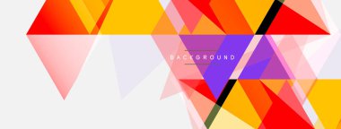 Mozaik üçgenler geometrik arkaplan. Tekno veya iş konsepti, duvar kağıdı, afiş, arkaplan, iniş sayfası deseni