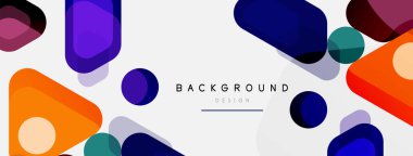 Soyut yuvarlak geometrik şekiller ve daireler. Duvar kağıdı, afiş, arkaplan veya iniş için moda tekno iş şablonu