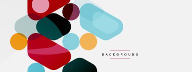 Soyut yuvarlak geometrik şekiller ve daireler. Duvar kağıdı, afiş, arkaplan veya iniş için moda tekno iş şablonu