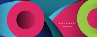 Soyut arkaplan. Minimum geometrik daireler ve koyu gölgeli yuvarlak şekiller. Duvar kağıdı afişi veya arkaplan için moda teknoloji iş şablonu