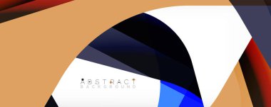 Geometrik soyut arkaplan - beyaz üzerine çok renkli soyut şekiller. Duvar Kağıdı, Sancak, Arkaplan, İniş Sayfası için Vektör İllüstrasyonu