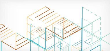 Soyut arkaplan. Beyaz arkaplanda renk çizgileri. Doğrusal soyut kompozisyon. Duvar kağıdı, afiş, arkaplan, iniş sayfası için tekno veya iş konsepti