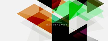 Renkli üçgen bileşimi, geometrik soyut arkaplan. Tekno veya iş konsepti, duvar kağıdı, afiş, arkaplan, iniş sayfası deseni