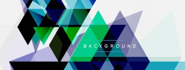 Mozaik üçgenler geometrik arkaplan. Tekno veya iş konsepti, duvar kağıdı, afiş, arkaplan, iniş sayfası deseni