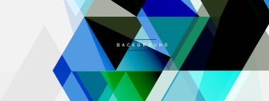 Renkli üçgen bileşimi, geometrik soyut arkaplan. Tekno veya iş konsepti, duvar kağıdı, afiş, arkaplan, iniş sayfası deseni