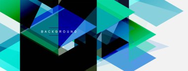 Mozaik üçgenler geometrik arkaplan. Tekno veya iş konsepti, duvar kağıdı, afiş, arkaplan, iniş sayfası deseni