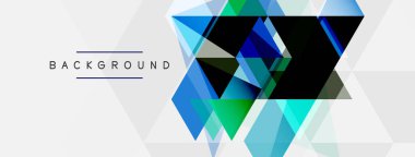 Mozaik üçgenler geometrik arkaplan. Tekno veya iş konsepti, duvar kağıdı, afiş, arkaplan, iniş sayfası deseni