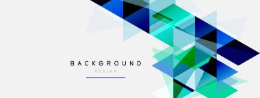 Mozaik üçgenler geometrik arkaplan. Tekno veya iş konsepti, duvar kağıdı, afiş, arkaplan, iniş sayfası deseni