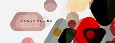 Beyaz üzerine renkli baloncuklar ve yuvarlak geometrik şekiller. Duvar kağıdı, pankart, arkaplan, iniş sayfası için vektör geometrik asgari özet arkaplan