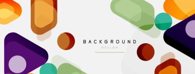 Soyut yuvarlak geometrik şekiller ve daireler. Duvar kağıdı, afiş, arkaplan veya iniş için moda tekno iş şablonu