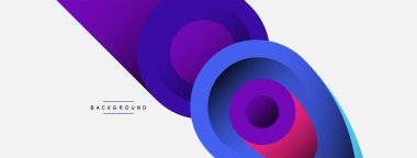 Soyut arkaplan. Minimum geometrik daireler ve koyu gölgeli yuvarlak şekiller. Duvar kağıdı afişi veya arkaplan için moda teknoloji iş şablonu