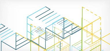 Soyut arkaplan. Beyaz arkaplanda renk çizgileri. Doğrusal soyut kompozisyon. Duvar kağıdı, afiş, arkaplan, iniş sayfası için tekno veya iş konsepti