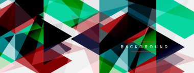 Renkli üçgen bileşimi, geometrik soyut arkaplan. Tekno veya iş konsepti, duvar kağıdı, afiş, arkaplan, iniş sayfası deseni